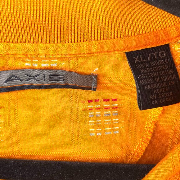 AXIS Men’s 100% Mercerized Cotton Orange Textured Pattern Polo Shirt Size XL - Picture 6 of 9